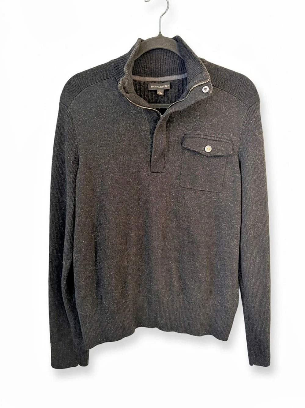 Banana Republic Merino Extra Fine Wool Quarter Zip Sweater Large